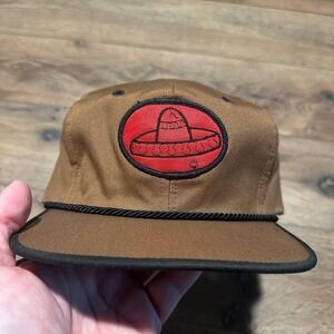 Vintage Lee Trevino 1976 Texace Brown Sombrero‎ Patch Rope Golf Hat Mens Small